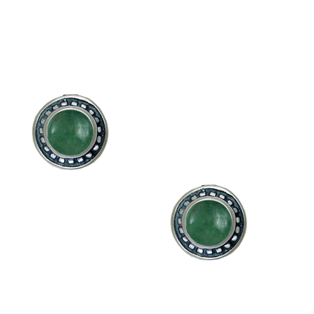 Sterling Silver Petite Jade Post Stud Earrings